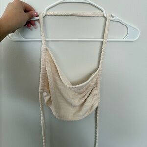 White Fox Boutique Cream Halter Top